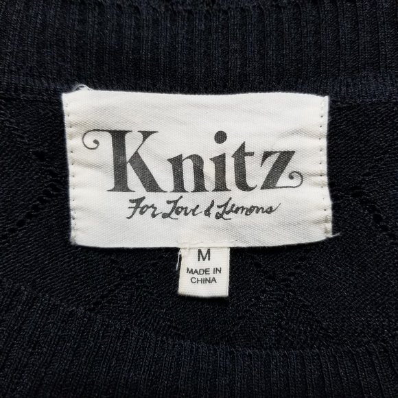 For Love And Lemons Knitz sweater Medium Joni lightweight knit semi sheer boho - Picture 10 of 16